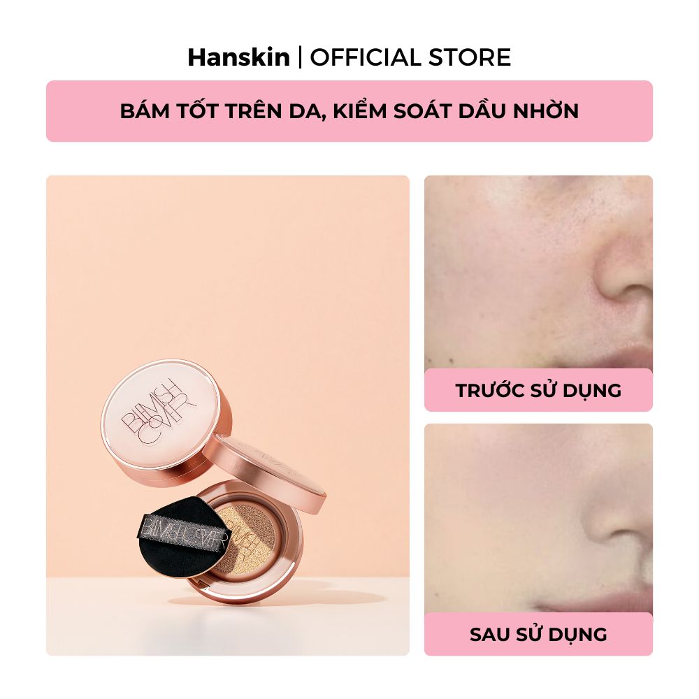 Combo Toner Pad Cấp Ẩm Làm Dịu Da Hanskin & Phấn Nước Trang Điểm Hanskin Blemish Cover Cushion