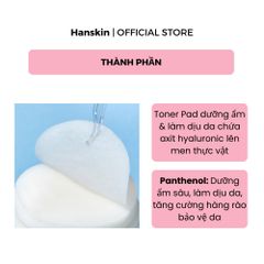 Combo Toner Pad Cấp Ẩm Làm Dịu Da Hanskin & Phấn Nước Trang Điểm Hanskin Nudi-Thin Cover Cushion N01 Pure Cream