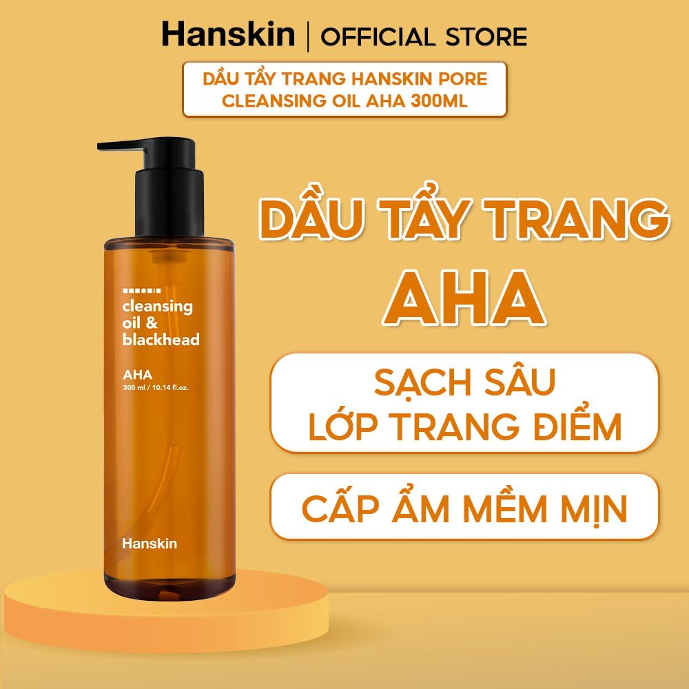 Dầu Tẩy Trang Tẩy Sạch Sâu Makeup Dành Cho Da Dầu, Da Khô, Da Nhạy Cảm HANSKIN PORE CLEANSING OIL BHA/ AHA/ PHA 300ml