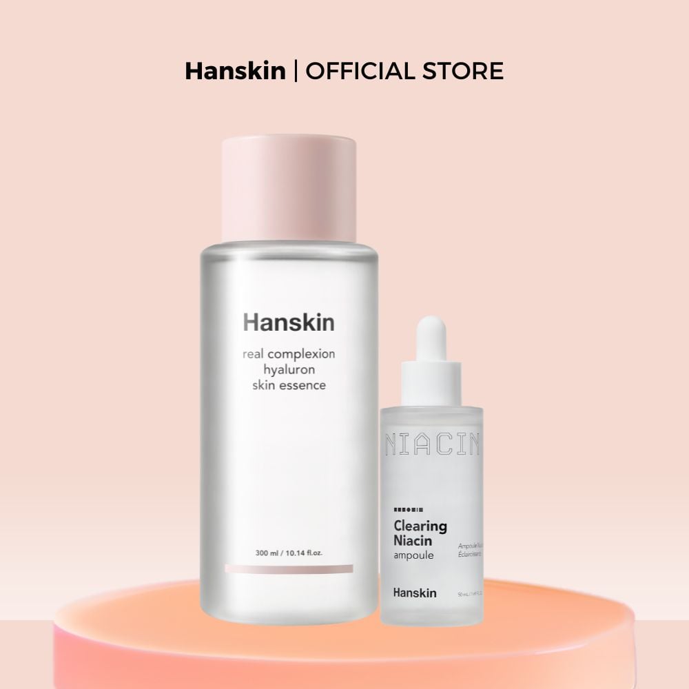 Combo Nước Hoa Hồng Hanskin 300ml & Tinh Chất Dưỡng Sáng Da Hanskin Clearing Niacin Ampoule 50ml