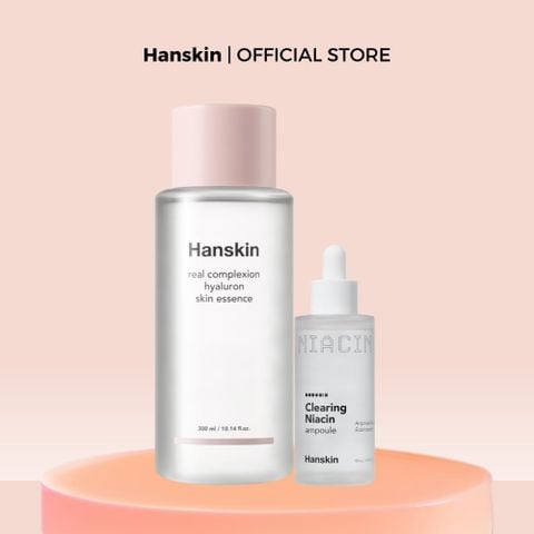Combo Nước Hoa Hồng Hanskin 300ml & Tinh Chất Dưỡng Sáng Da Hanskin Clearing Niacin Ampoule 50ml