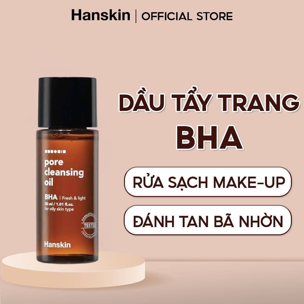 Dầu Tẩy Trang Sạch Sâu Ẩm Mịn Hanskin AHA BHA PHA 30ml