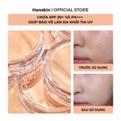 Combo Toner Pad Cấp Ẩm Làm Dịu Da Hanskin & Phấn Nước Trang Điểm Hanskin Nudi-Thin Cover Cushion N01 Pure Cream