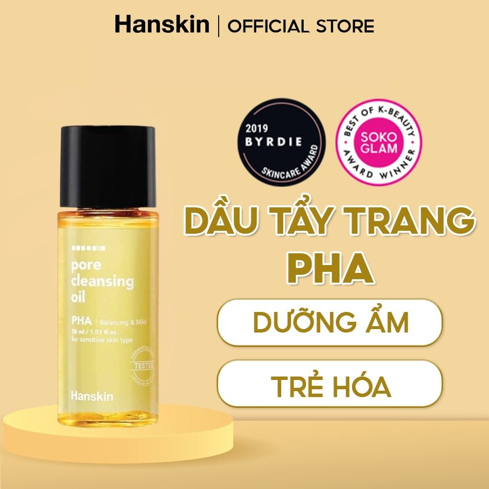Dầu Tẩy Trang Sạch Sâu Ẩm Mịn Hanskin AHA BHA PHA 30ml