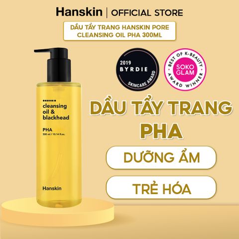 Dầu Tẩy Trang Tẩy Sạch Sâu Makeup Dành Cho Da Dầu, Da Khô, Da Nhạy Cảm HANSKIN PORE CLEANSING OIL BHA/ AHA/ PHA 300ml
