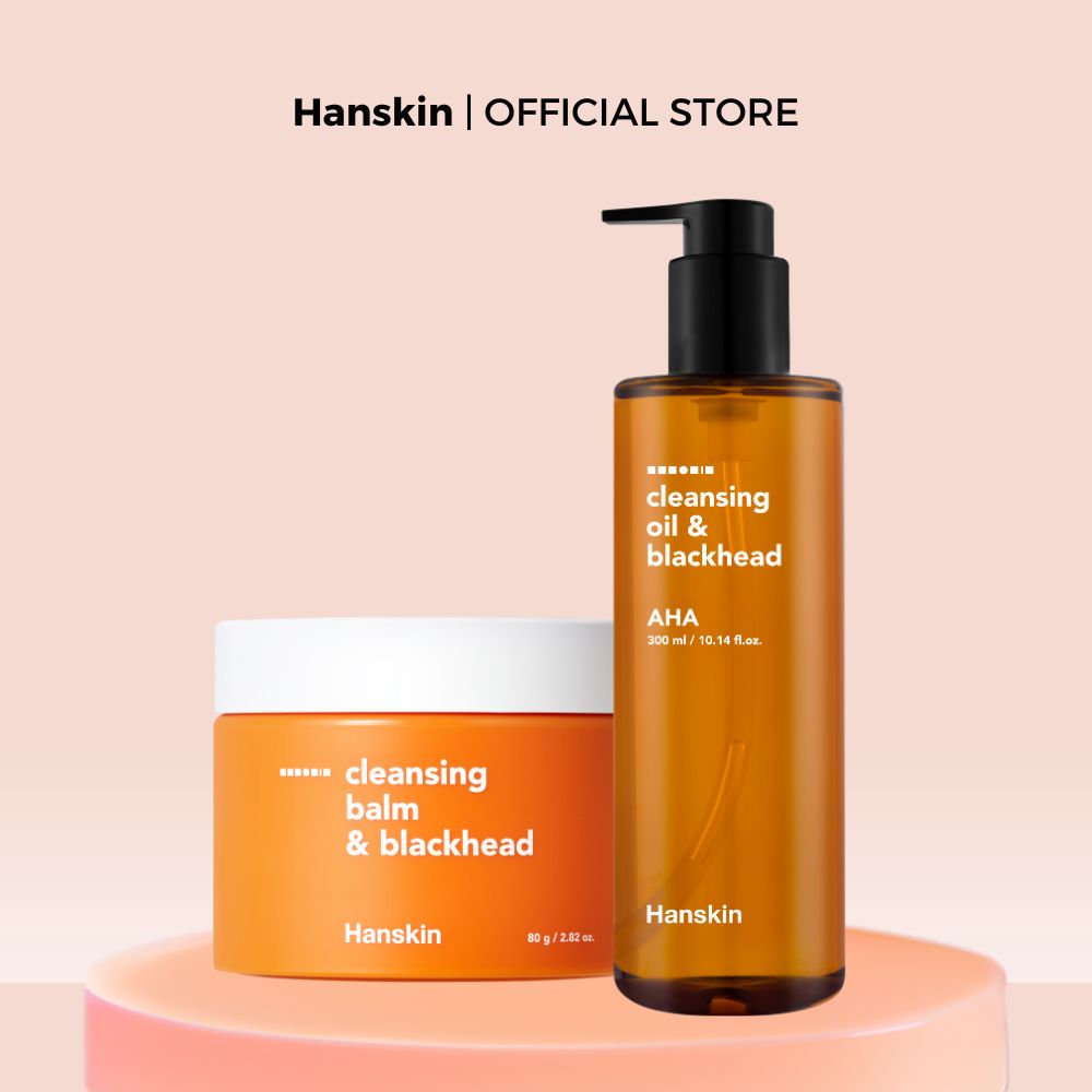 Combo Dầu Tẩy Trang Hanskin AHA/BHA/PHA 300ml & Sáp Tẩy Trang Hanskin Pore Cleansing Balm AHA 80g