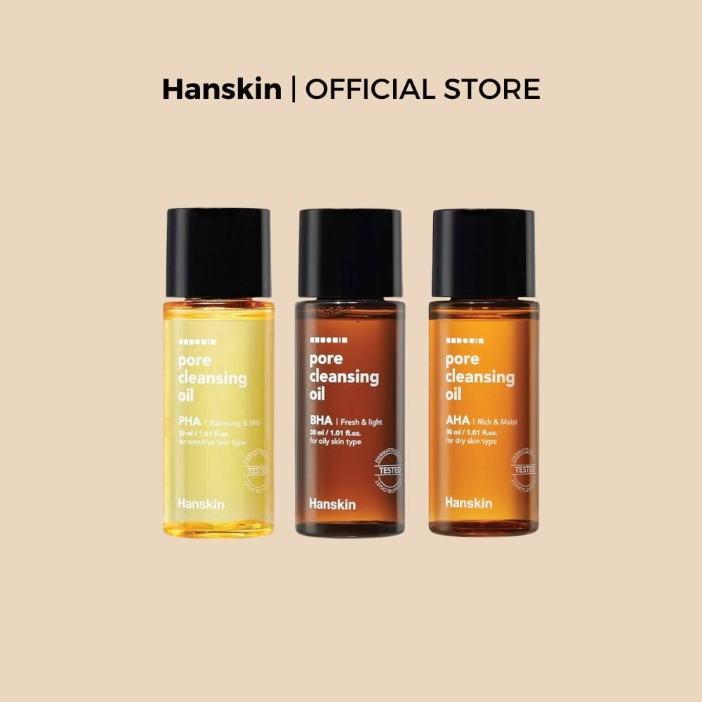 Dầu Tẩy Trang Sạch Sâu Ẩm Mịn Hanskin AHA BHA PHA 30ml