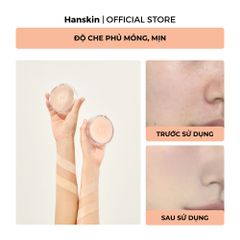 Combo Toner Pad Cấp Ẩm Làm Dịu Da Hanskin & Phấn Nước Trang Điểm Hanskin Nudi-Thin Cover Cushion N01 Pure Cream