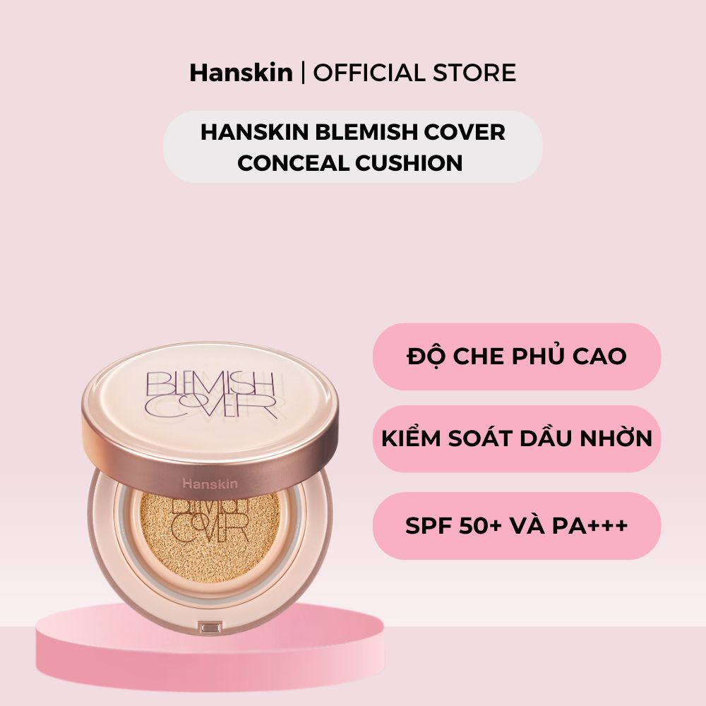 Combo Toner Pad Cấp Ẩm Làm Dịu Da Hanskin & Phấn Nước Trang Điểm Hanskin Blemish Cover Cushion