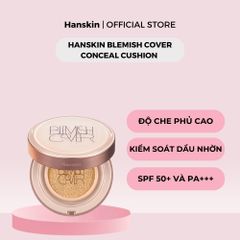 Combo Toner Pad Cấp Ẩm Làm Dịu Da Hanskin & Phấn Nước Trang Điểm Hanskin Blemish Cover Cushion