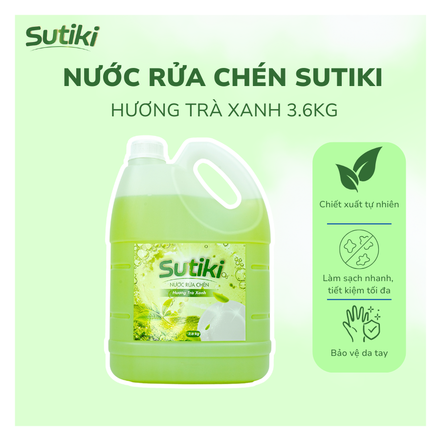 Nước Rửa Chén SUTIKI Hương Trà Xanh