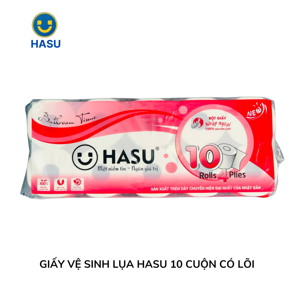 Giấy Vệ Sinh Lụa Hasu 10 cuộn