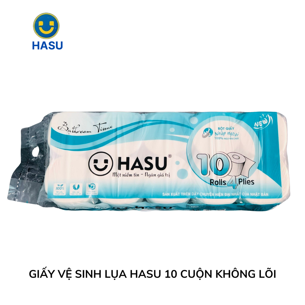 Giấy Vệ Sinh Lụa Hasu 10 cuộn