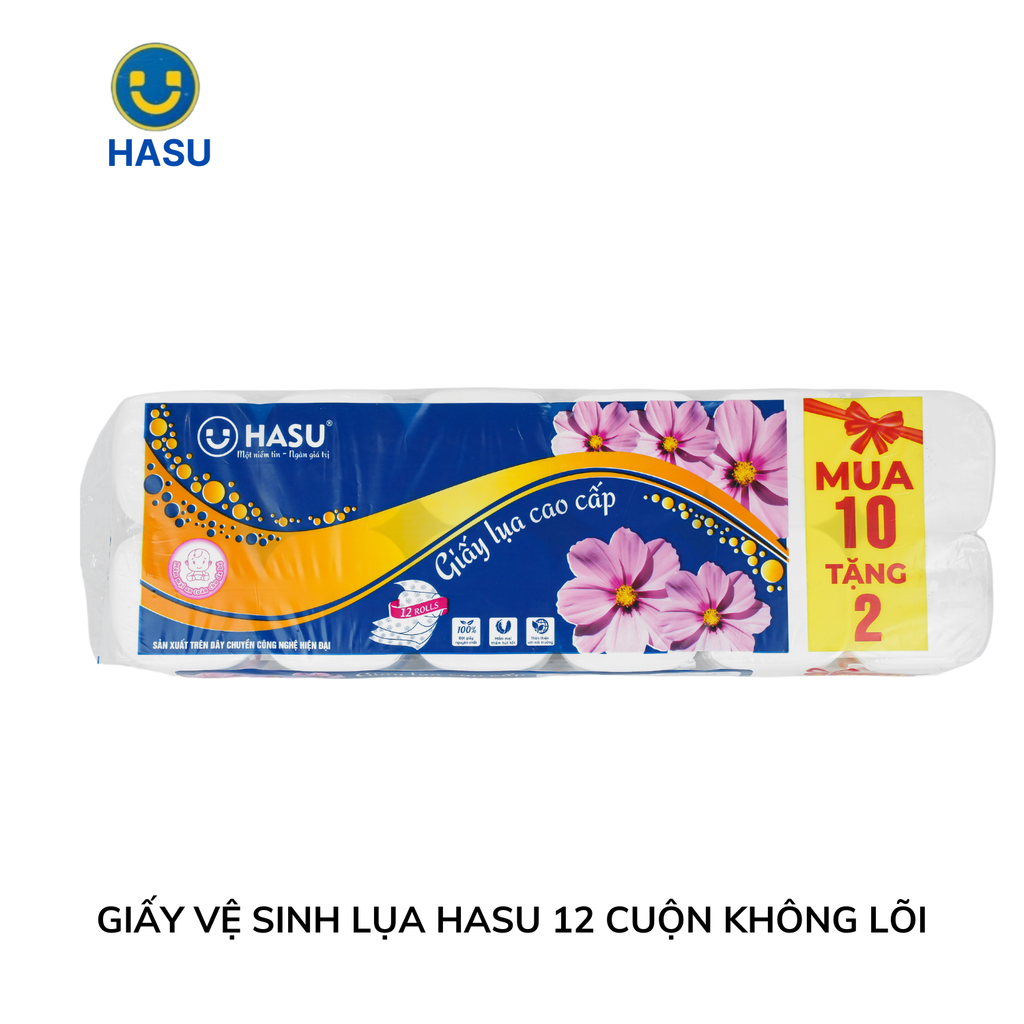 Giấy Vệ Sinh Lụa Hasu 12 cuộn