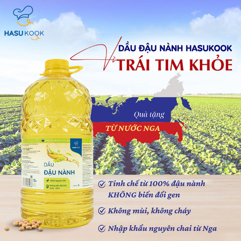 Dầu Đậu Nành Không Biến Đổi Gen HasuKook 5L