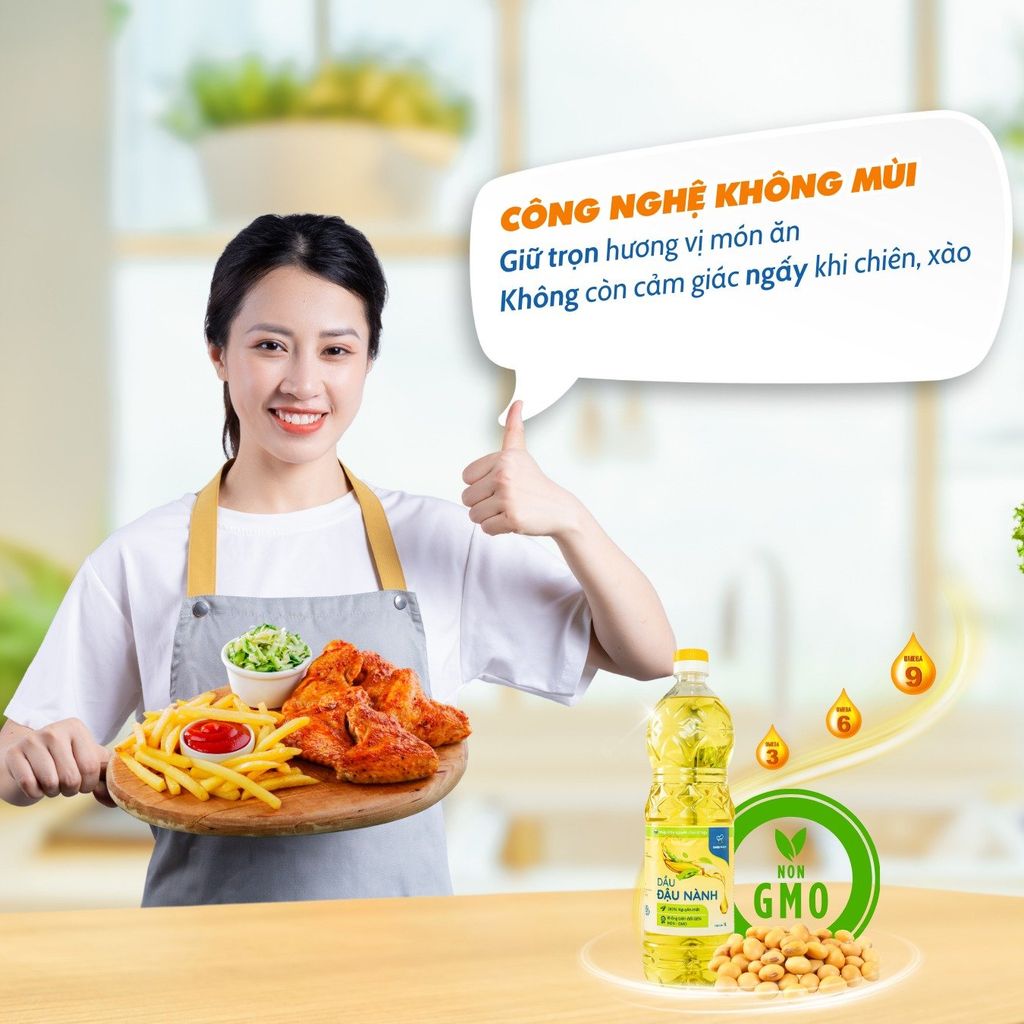 Dầu Đậu Nành Không Biến Đổi Gen HasuKook 1L