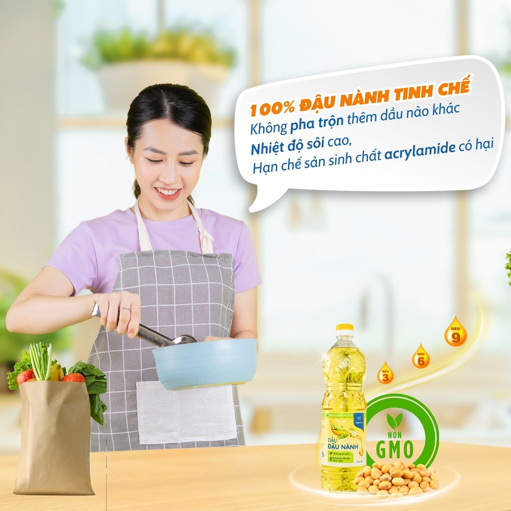 Dầu Đậu Nành Không Biến Đổi Gen HasuKook 5L