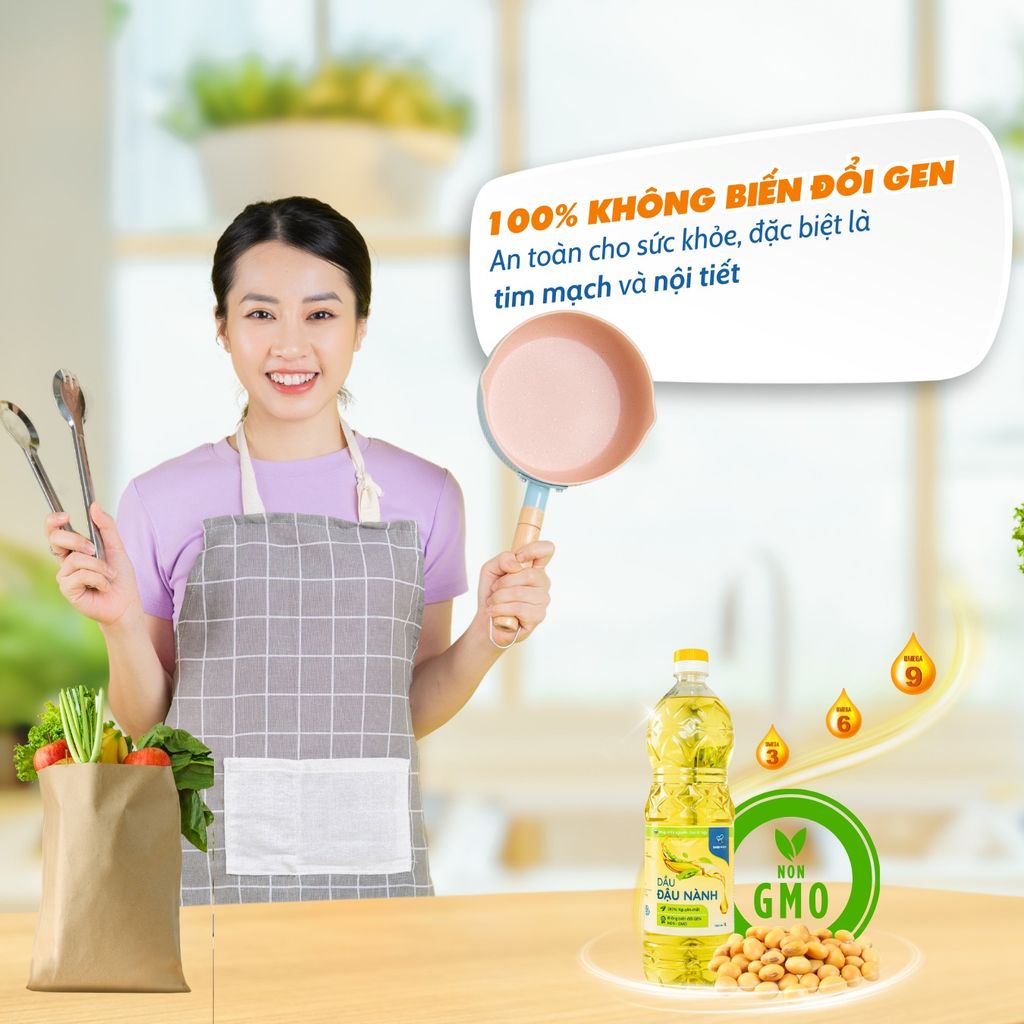 Dầu Đậu Nành Không Biến Đổi Gen HasuKook 1L