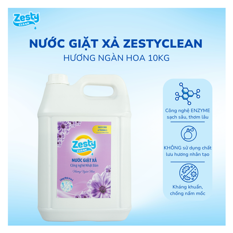 Nước giặt Zesty Clean công nghệ Nhật Bản 10Kg