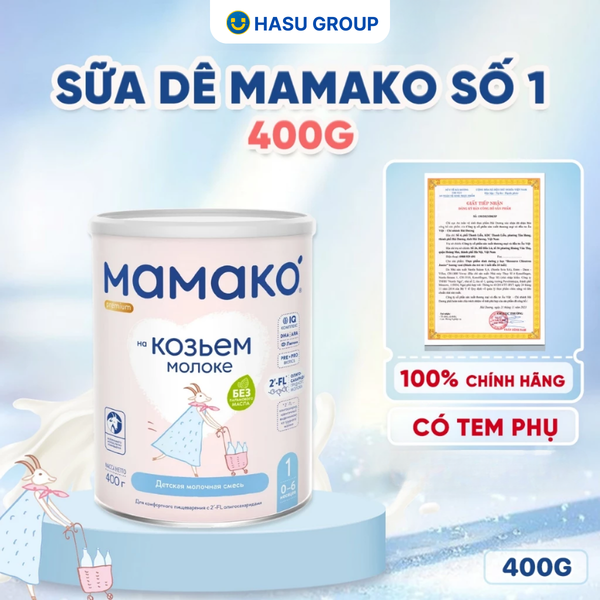 Sữa Dê Công Thức MAMAKO Premium Nga Số 1 – 400g (Dành Cho Bé Từ 0 – 6 Tháng Tuổi)