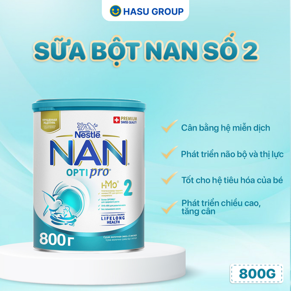 Sữa Bột Nan Nga Số 2 – 800g (Dành Cho Bé Từ 6 – 12 Tháng Tuổi)