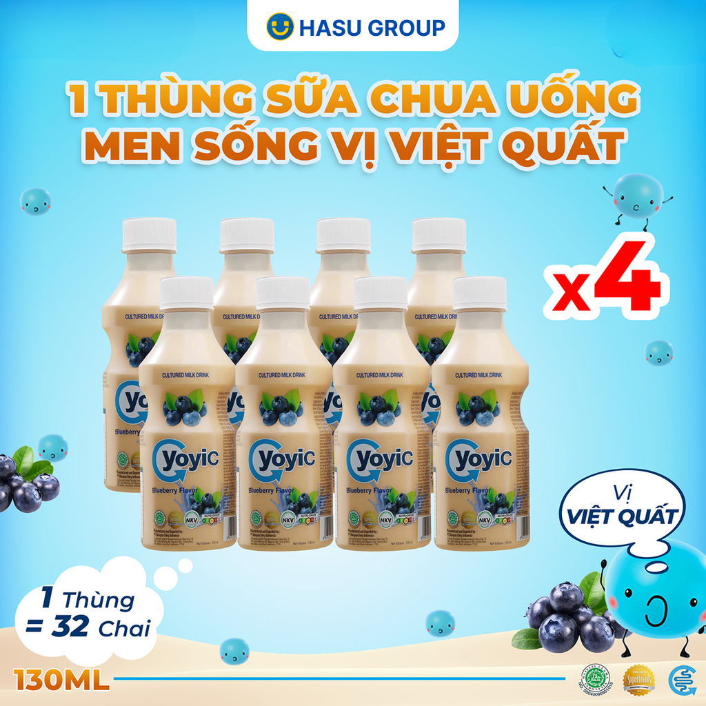 Sữa Chua Uống Lên Men Tự Nhiên YoyiC vị Việt Quất