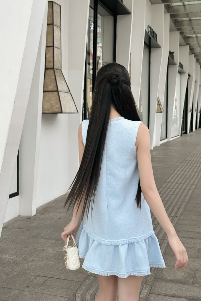 Đầm dạ ngắn dáng suông dễ thương