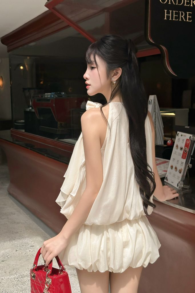 Set áo tơ phối chân váy bí
