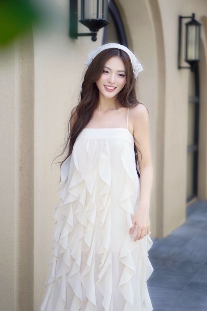 Đầm maxi bèo phồng dáng dài