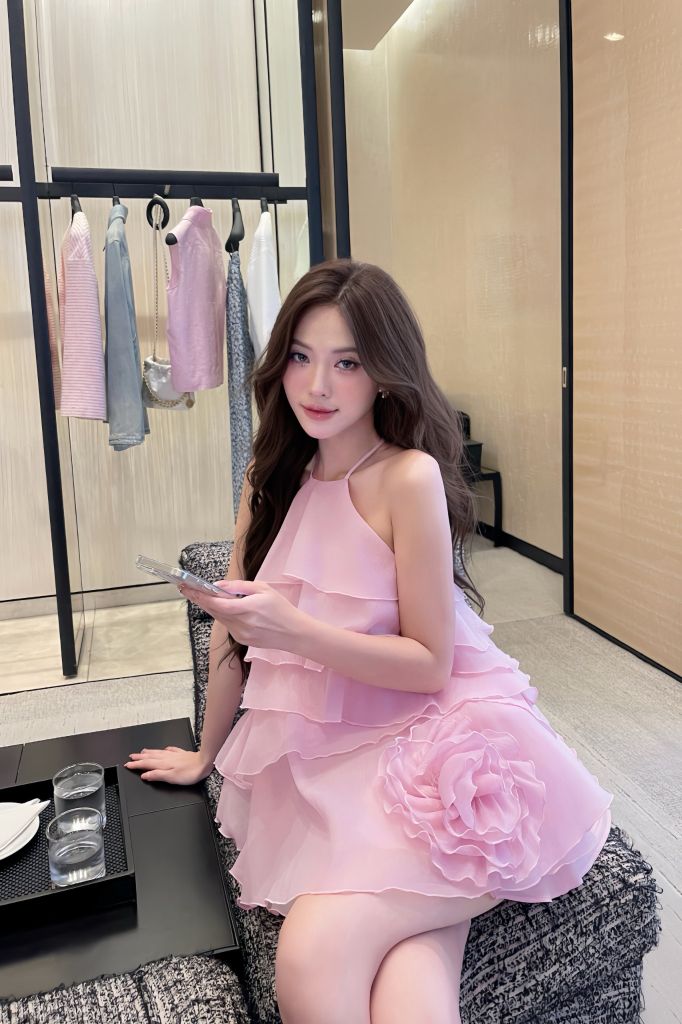 Áo cổ yếm phối quần short