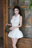 Đầm bí mocking thun cổ sơ mi