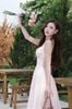 Đầm Dây Hoa Thêu Xoắn Ngực