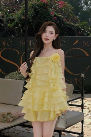 Set áo hai dây bèo tầng phối chân váy