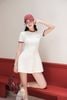 Đầm thun ngắn viền đỏ