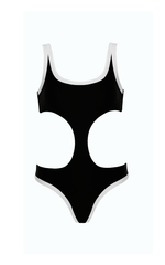 Baywatch Black and White One Piece