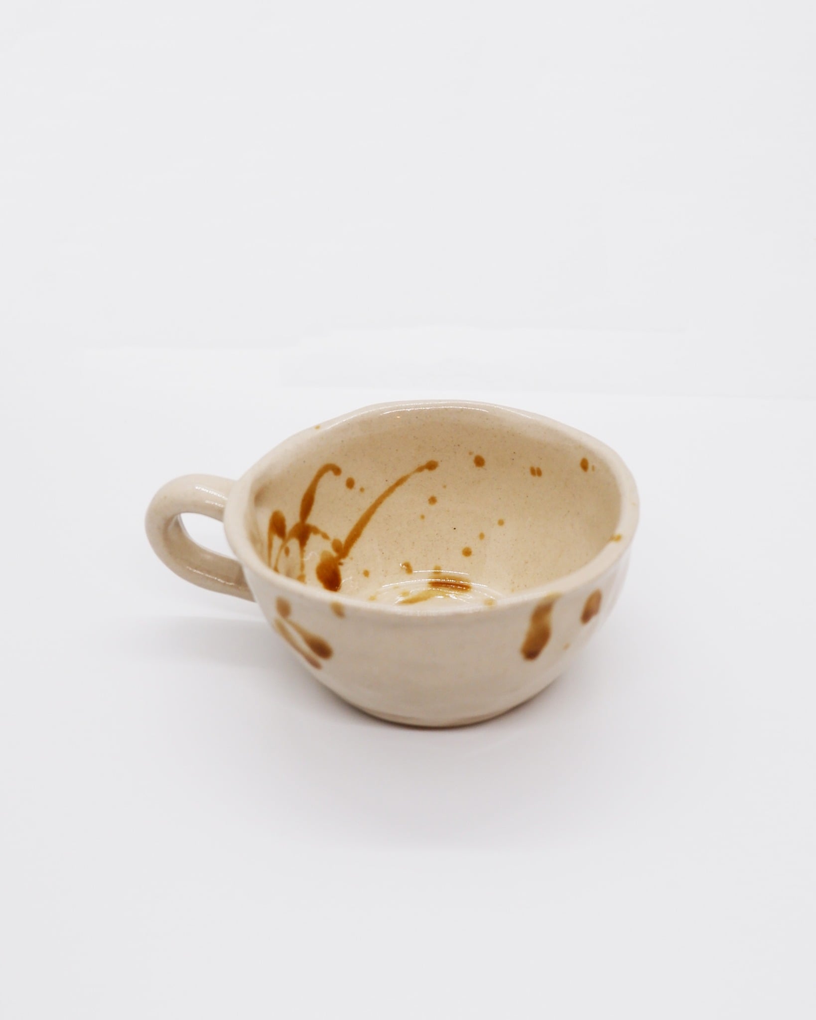  Ly gốm thủ công CAPU - Phẩy Nâu 