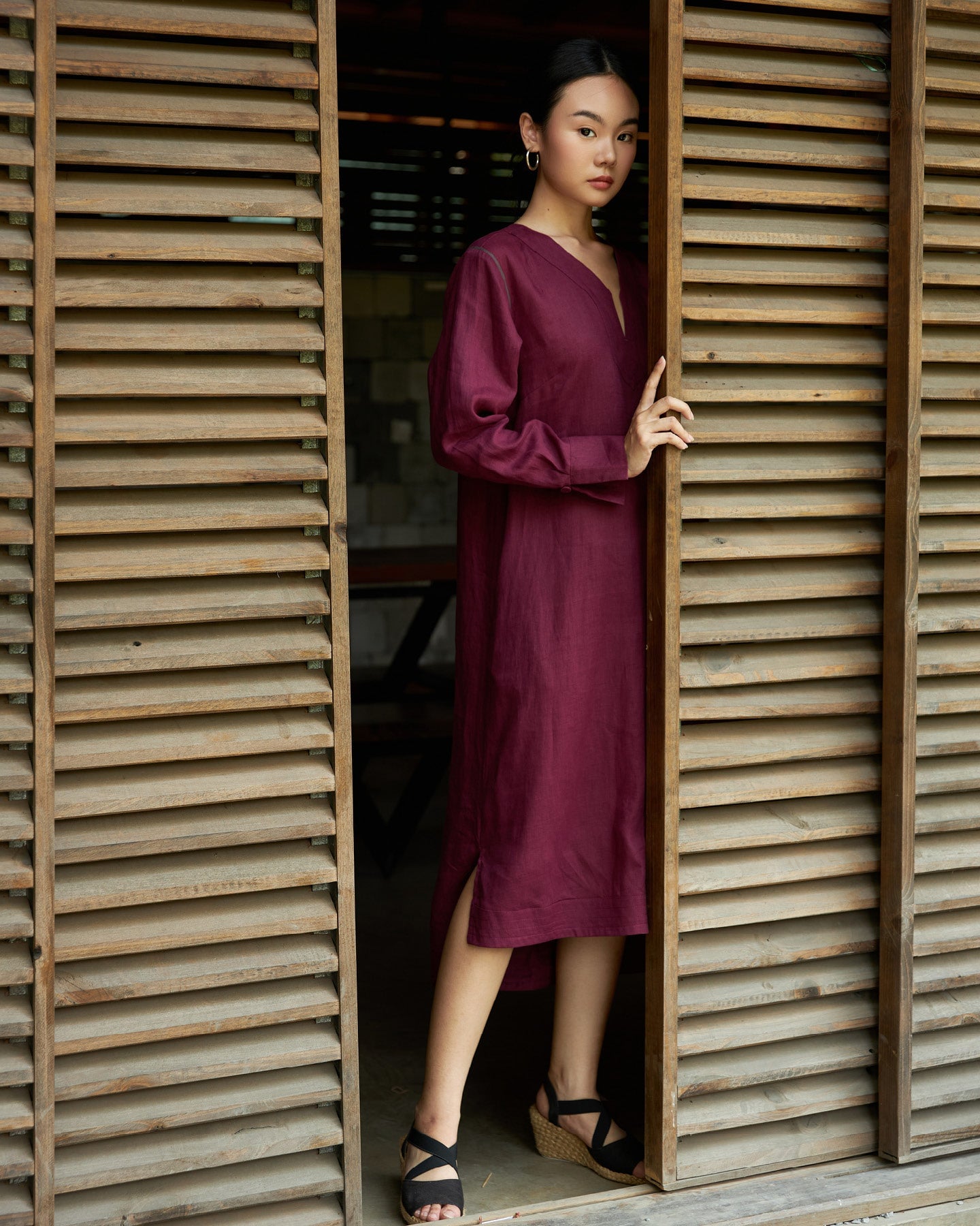  Đầm Linen Khoai Tím - Size L 