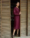  Đầm Linen Khoai Tím 