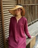  Đầm Linen Khoai Tím 