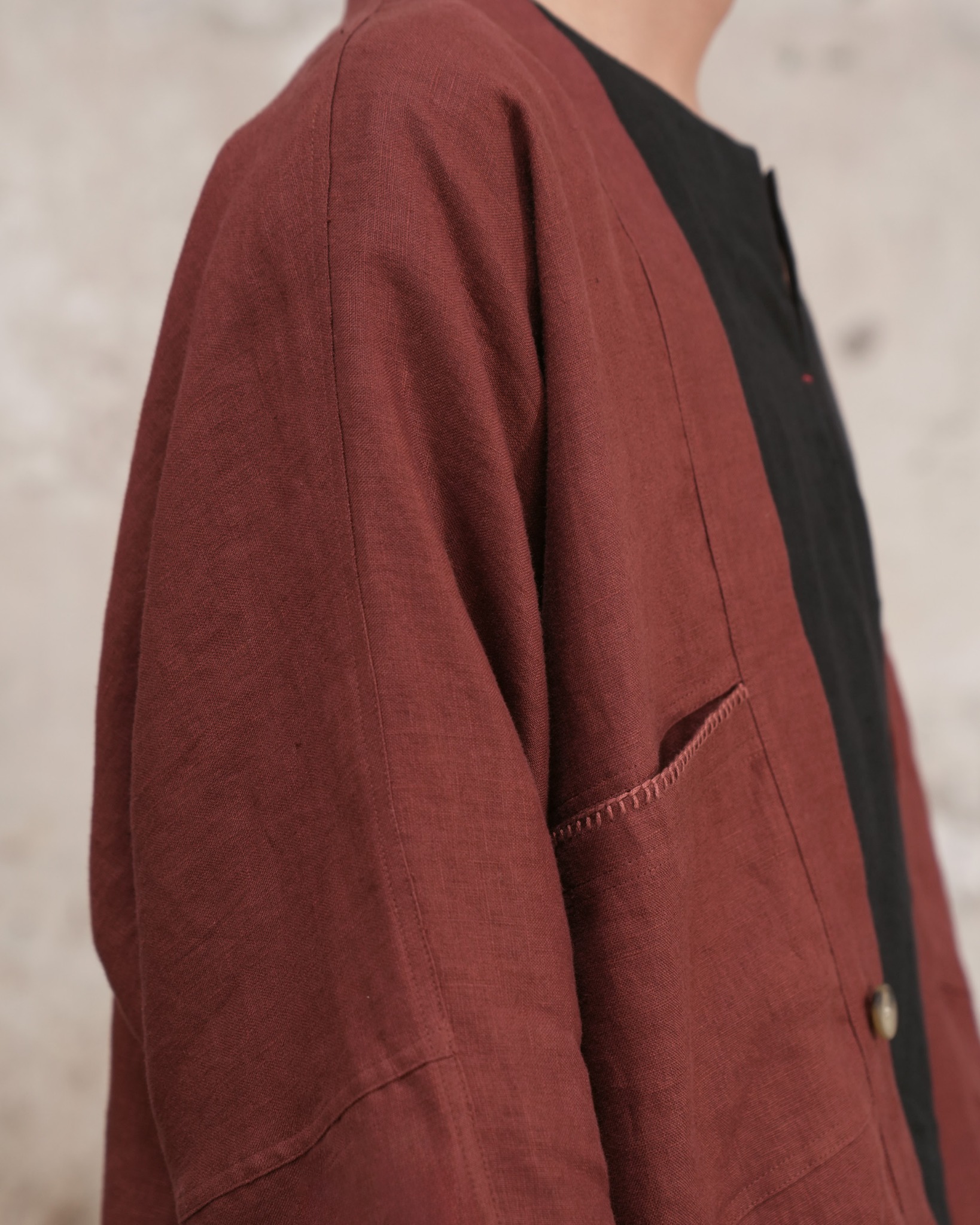 Lương - Hand Embroidery Linen Kimono