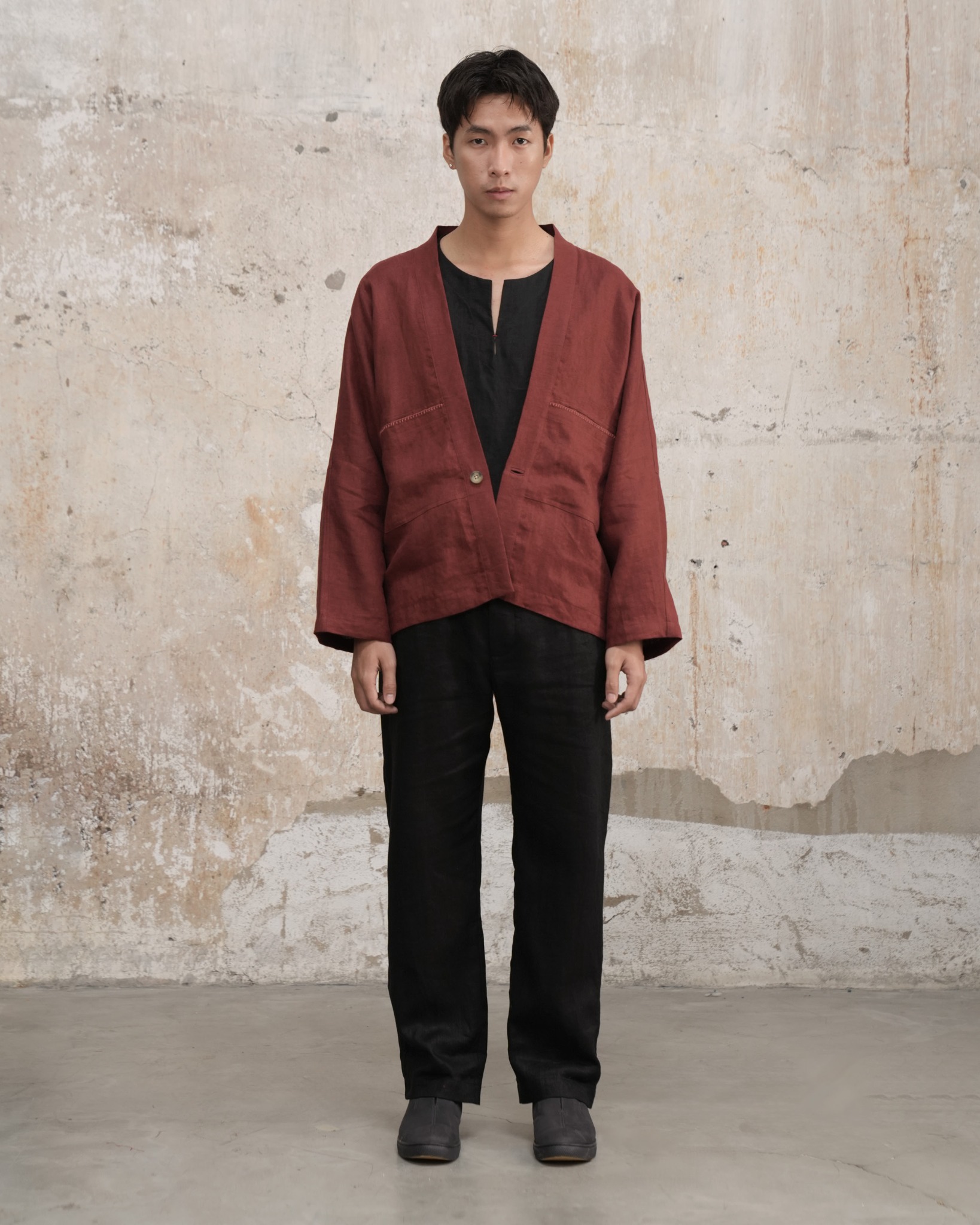  Lương - Hand Embroidery Linen Kimono 