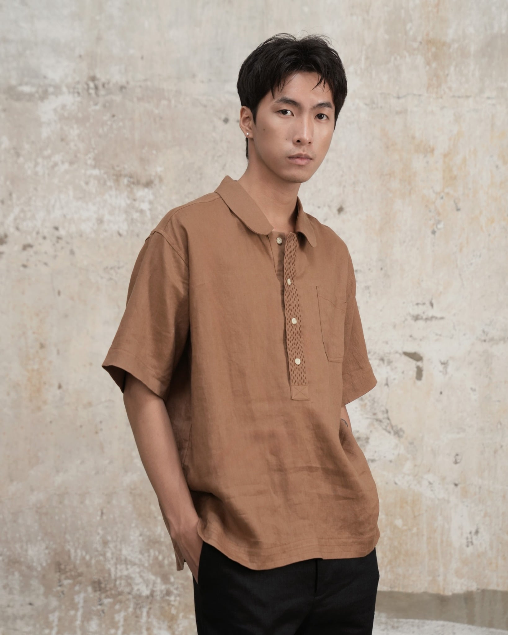  An - Hand Embroidery Polo Linen 