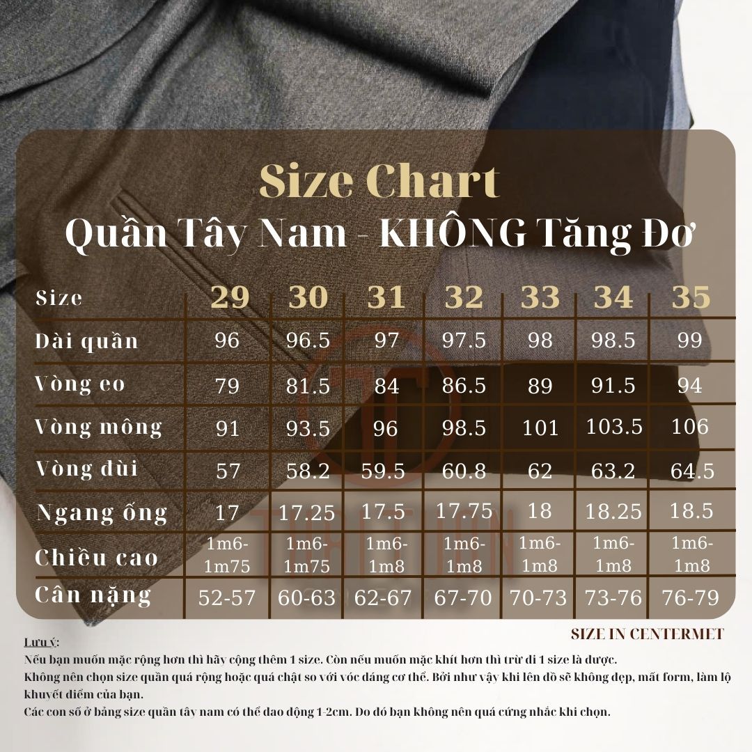  Quần Tây Xám Ghi Không Tăng Đơ 