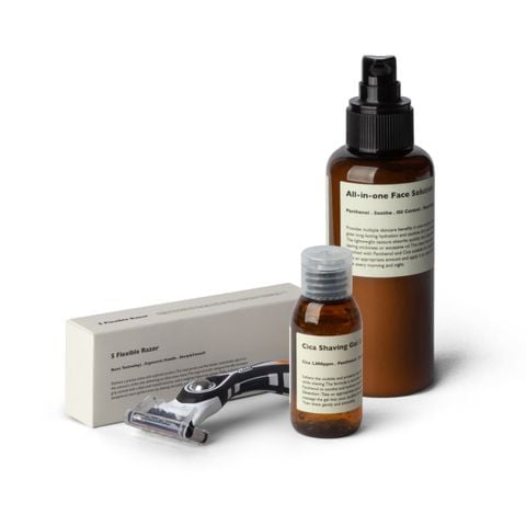 Combo Lazy Society cạo râu tiện lợi - Starter kit, All-in-one Face Solution 150ml