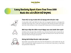 Thanh lăn giảm mụn 100% chiết xuất Tràm Trà Lazy Society Spotcare Tea-tree 100% Roll-on