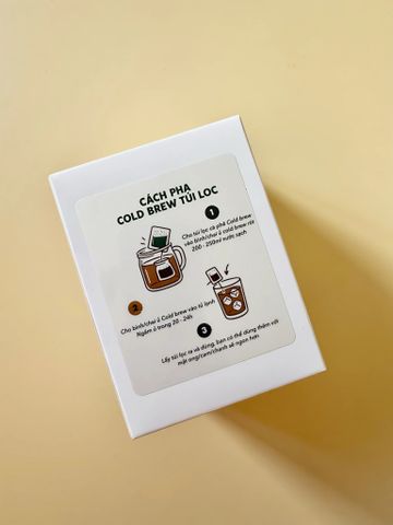 Cà Phê Cold Brew Arabica Túi Lọc [ Hộp 8 túi - 20Gr/Túi ]