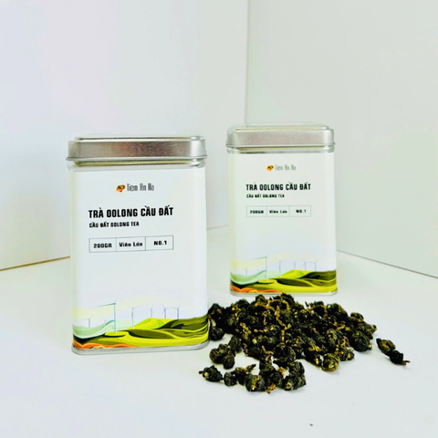 Trà Olong Cầu Đất Viên Lớn  - Hộp Thiếc 200Gr - Chè Được Thu Hái Thủ Công Từ Vùng Nguyên Liệu Nổi Tiếng - Loại 1