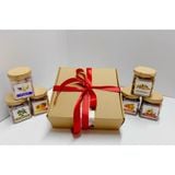 Quà Tết 2026 - Set Hộp Giấy 6 món hũ vuông nắp cài - nắp kính | Đặc sản Đà Lạt