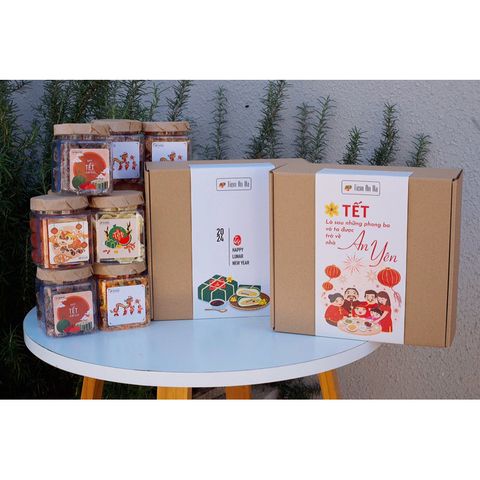 Quà Tết 2025 - Set Hộp Quà Tặng 6 món nắp cài [tuỳ chọn đủ 6 món] | Đặc sản Đà Lạt
