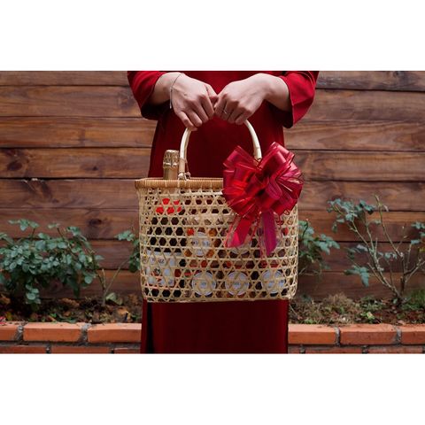 Tết 2025 - Set Quà Giỏ quai mây lớn 13 món [tuỳ chọn đủ 12 món - Vang có sẵn] | Đặc sản Đà Lạt